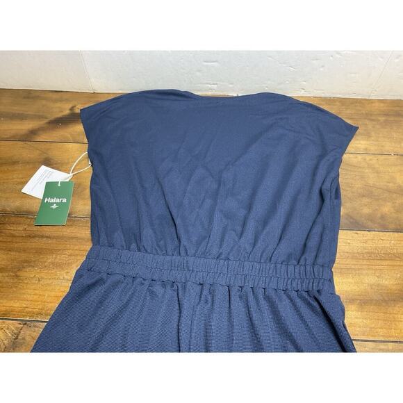 Halara Romper Blue V Neck Short Sleeve Side Pockets Waffle Casual Medium - Picture 14 of 14